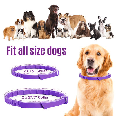 Dog Calming Collars – 4 Pack (Lasts 60 Days) | Adjustable for Small, Medium & Large Dogs