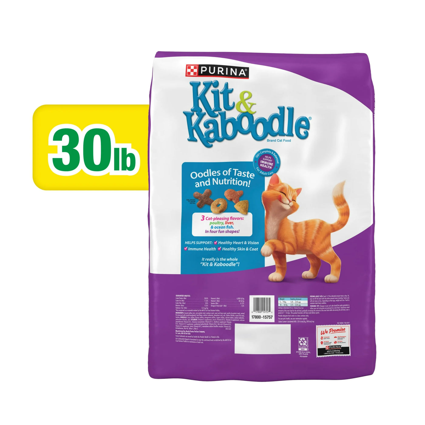 Purina Kit & Kaboodle Original Indoor Dry Cat Food – 30 lb Bag