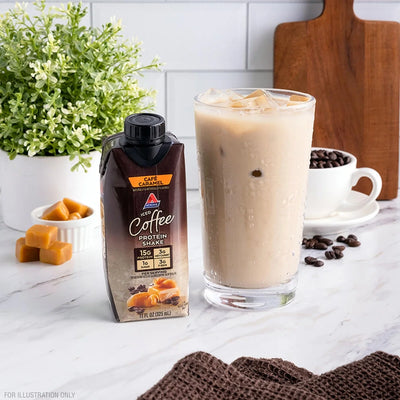 Atkins Protein Shake – Iced Coffee Café Caramel (Keto-Friendly, 15g Protein, 4-Pack)