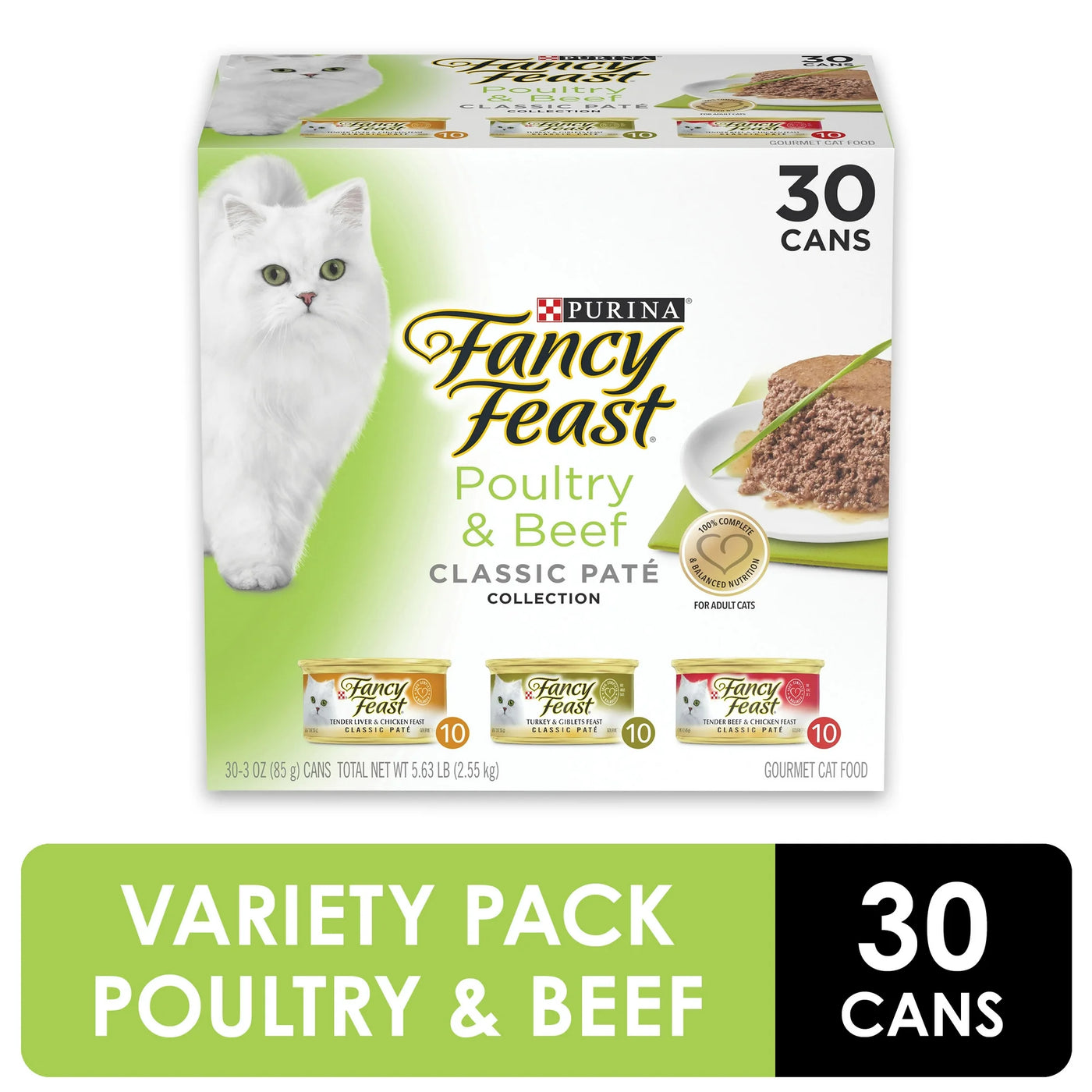 Purina Fancy Feast Classic Pâté Kitten Food – Poultry & Beef, 3 oz Cans (30 Pack)