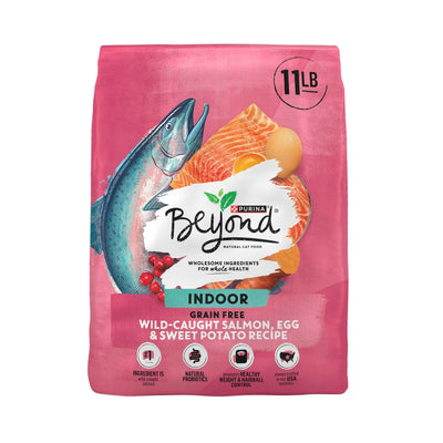 Purina Beyond Indoor Dry Cat Food – Salmon, Egg & Sweet Potato (11 lb Bag)