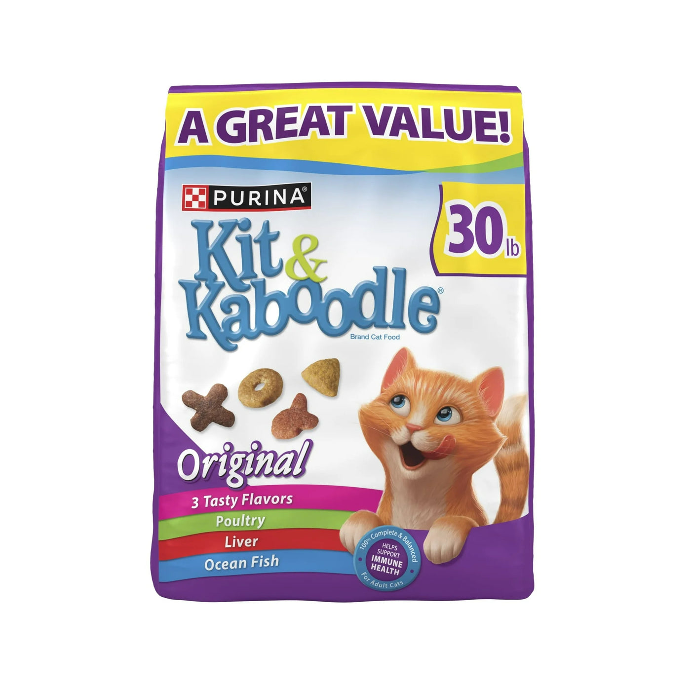 Purina Kit & Kaboodle Original Indoor Dry Cat Food – 30 lb Bag