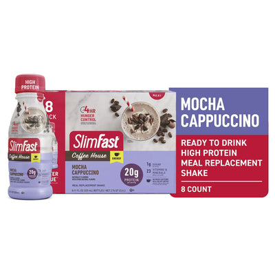 SlimFast High Protein Meal Replacement Shake – Mocha Cappuccino (11 fl oz, 8-Pack)